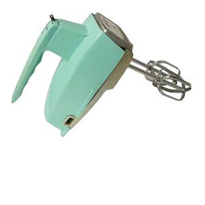 Vintage Sunbeam Mixmaster Hand Mixer Aqua Green Does Not Come With Cable